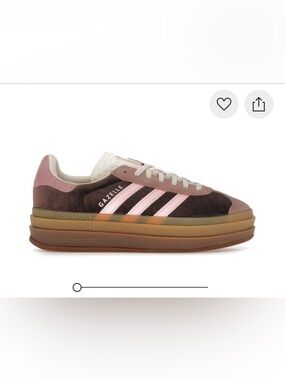 Adidas Platform Gazelle Maroon and Light Pink